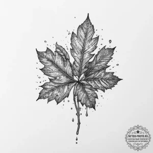 A shot of autumn leaves floating on the surfa... - эскиз тату (№1754312293_0, 04.08.2025 12:58) — tattoo-photo.ru