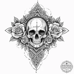 Tattoo design a stylized "boss battle" health... - эскиз тату (№1754313902_0, 04.08.2025 13:25) — tattoo-photo.ru