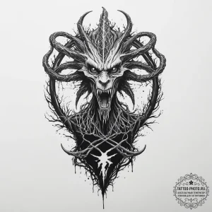 A demogorgon from stranger things - эскиз тату (№1754314497_0, 04.08.2025 13:34) — tattoo-photo.ru