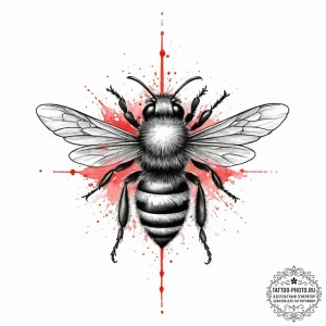Tattoo design a small, intricate bee, symboli... - эскиз тату (№1754315090_0, 04.08.2025 13:44) — tattoo-photo.ru