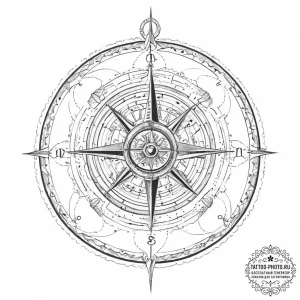 Astrolabe - эскиз тату (№1754317330_0, 04.08.2025 14:22) — tattoo-photo.ru