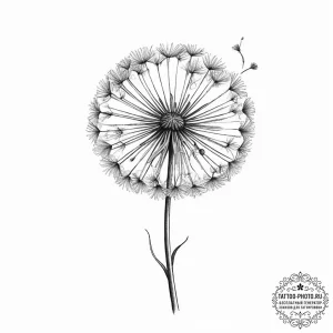 Tattoo design a tiny, ethereal dandelion seed... - эскиз тату (№1754317542_0, 04.08.2025 14:25) — tattoo-photo.ru
