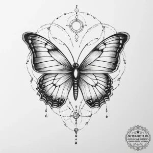 Tattoo sketch a butterfly or bird (spirit ani... - эскиз тату (№1754318156_0, 04.08.2025 14:35) — tattoo-photo.ru