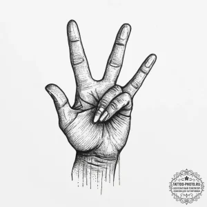 Tattoo design a playful hand gesture, like a... - эскиз тату (№1754319169_0, 04.08.2025 14:52) — tattoo-photo.ru
