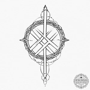 A tattoo of the slavic rune "bereginya" (prot... - эскиз тату (№1754319582_0, 04.08.2025 14:59) — tattoo-photo.ru