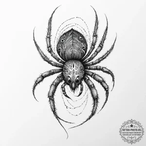 Peacock spider, tattoo sketch design, muted c... - эскиз тату (№1754320386_0, 04.08.2025 15:13) — tattoo-photo.ru