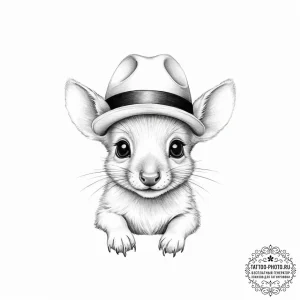 Tattoo sketch a tiny, cute animal wearing a s... - эскиз тату (№1754321996_0, 04.08.2025 15:39) — tattoo-photo.ru