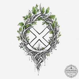 97. tattoo design: a "bereginya" rune intertw... - эскиз тату (№1754324827_0, 04.08.2025 16:27) — tattoo-photo.ru