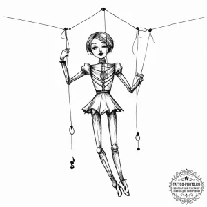 Marionette with cut strings - эскиз тату (№1754328653_0, 04.08.2025 17:30) — tattoo-photo.ru