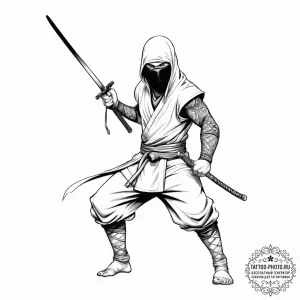 Ninja - эскиз тату (№1754329457_0, 04.08.2025 17:44) — tattoo-photo.ru