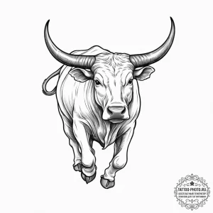 Tattoo design a taurus bull cartoonishly stub... - эскиз тату (№1754330673_0, 04.08.2025 18:04) — tattoo-photo.ru