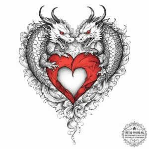 Tattoo sketch two halves of a candy heart wit... - эскиз тату (№1754331272_0, 04.08.2025 18:14) — tattoo-photo.ru