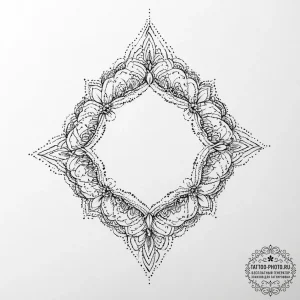 Tattoo design a delicate lace border with mic... - эскиз тату (№1754332919_0, 04.08.2025 18:41) — tattoo-photo.ru