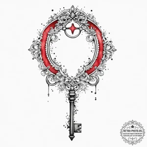 Tattoo design a delicate key or keyhole., tat... - эскиз тату (№1754334755_0, 04.08.2025 19:12) — tattoo-photo.ru