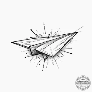 Tattoo design a classic paper airplane., tatt... - эскиз тату (№1754335745_0, 04.08.2025 19:29) — tattoo-photo.ru