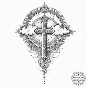 Tattoo sketch a subtle rainbow arc forming be... - эскиз тату (№1754337141_0, 04.08.2025 19:52) — tattoo-photo.ru