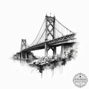A view of a bridge from directly underneath,... - эскиз тату (№1754337537_0, 04.08.2025 19:58) — tattoo-photo.ru