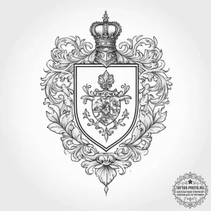 Tattoo design a family crest redesigned in a... - эскиз тату (№1754339370_0, 04.08.2025 20:29) — tattoo-photo.ru