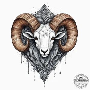 Tattoo sketch an aries ram's head looking lik... - эскиз тату (№1754342419_0, 04.08.2025 21:20) — tattoo-photo.ru