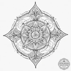 Nyarlathotep, tattoo line art, geometric tatt... - эскиз тату (№1754343026_0, 04.08.2025 21:30) — tattoo-photo.ru
