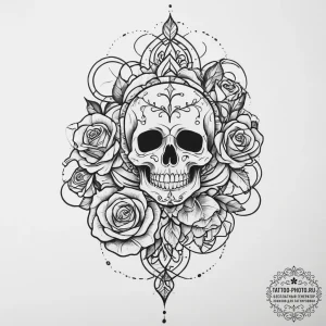 Tattoo design a fluid, abstract swirl of colo... - эскиз тату (№1754343636_0, 04.08.2025 21:40) — tattoo-photo.ru