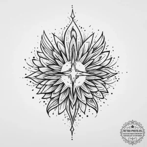 Tattoo sketch a subtle light source radiating... - эскиз тату (№1754345077_0, 04.08.2025 22:04) — tattoo-photo.ru