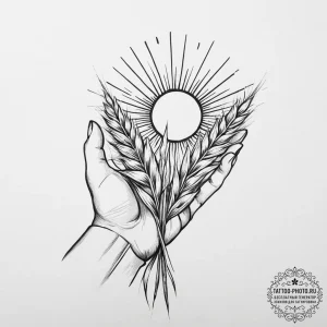 Tattoo sketch: a close-up of a hand holding a... - эскиз тату (№1754345282_0, 04.08.2025 22:08) — tattoo-photo.ru