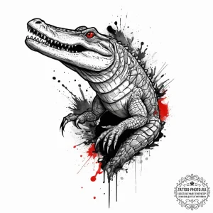 Tattoo sketch a powerful crocodile or alligat... - эскиз тату (№1754347765_0, 04.08.2025 22:49) — tattoo-photo.ru