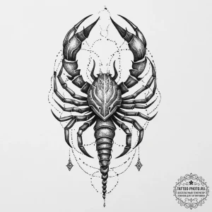Tattoo design a scorpio scorpion, an ancient… — эскиз тату (№1754348547_0, 04.08.2025 23:02) — tattoo-photo.ru
