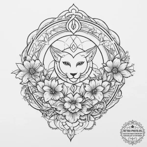 Tattoo design a zodiac glyph intertwined with… — эскиз тату (№1754349349_0, 04.08.2025 23:15) — tattoo-photo.ru