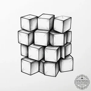 Cubes, tattoo sketch design, minimalist tatto… — эскиз тату (№1754350149_0, 04.08.2025 23:29) — tattoo-photo.ru