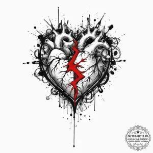 Tattoo design a blackwork heart with a unique... - эскиз тату (№1754350549_0, 04.08.2025 23:35) — tattoo-photo.ru