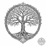 Yggdrasil (tree of life) — эскиз тату (№1754351150_0, 04.08.2025 23:45) — tattoo-photo.ru