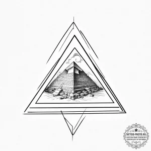 Tattoo design a geometric "pyramid" symbolizi... - эскиз тату (№1754394387_0, 05.08.2025 11:46) — tattoo-photo.ru