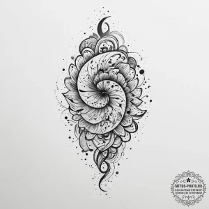 Tattoo design a fluid, abstract swirl of colo... - эскиз тату (№1754394803_0, 05.08.2025 11:53) — tattoo-photo.ru