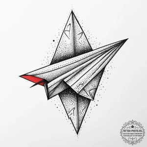 Tattoo design a classic paper airplane., arti... - эскиз тату (№1754395827_0, 05.08.2025 12:10) — tattoo-photo.ru
