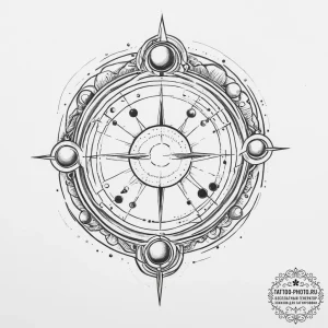Tattoo design the zodiac symbol surrounded by... - эскиз тату (№1754398066_0, 05.08.2025 12:47) — tattoo-photo.ru