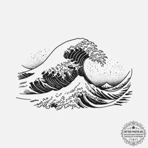 Tattoo design a traditional japanese wave pat... - эскиз тату (№1754398684_0, 05.08.2025 12:58) — tattoo-photo.ru