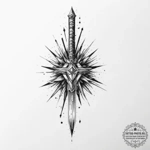 Tattoo design a glitching sword with energy c... - эскиз тату (№1754420075_0, 05.08.2025 18:54) — tattoo-photo.ru