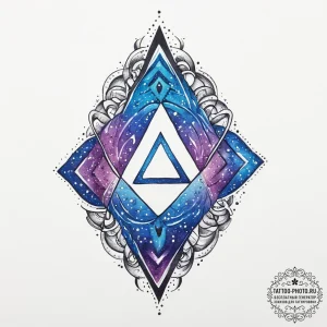 70. tattoo sketch: watercolor "alatyr" rune,... - эскиз тату (№1754429584_0, 05.08.2025 21:33) — tattoo-photo.ru