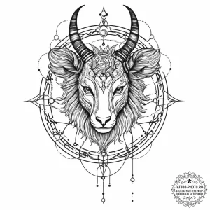 Tattoo design a zodiac animal made of interco... - эскиз тату (№1754429986_0, 05.08.2025 21:39) — tattoo-photo.ru