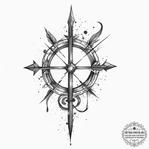 Tattoo sketch a sagittarius arrow, very fine... - эскиз тату (№1754431574_0, 05.08.2025 22:06) — tattoo-photo.ru