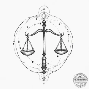 Tattoo sketch libra constellation, its stars... - эскиз тату (№1754432950_0, 05.08.2025 22:29) — tattoo-photo.ru