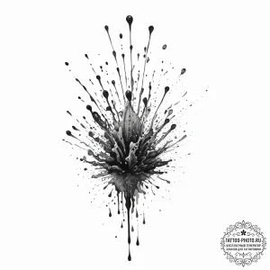 A realistic image of ink drops spreading in c... - эскиз тату (№1754434769_0, 05.08.2025 22:59) — tattoo-photo.ru