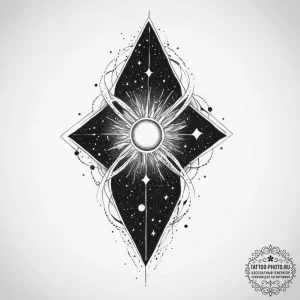Tattoo design a cosmic nebula in watercolor,... - эскиз тату (№1754435169_0, 05.08.2025 23:06) — tattoo-photo.ru