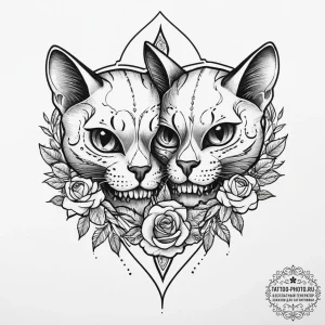 Tattoo design two halves of a simple animal d... - эскиз тату (№1754435982_0, 05.08.2025 23:19) — tattoo-photo.ru