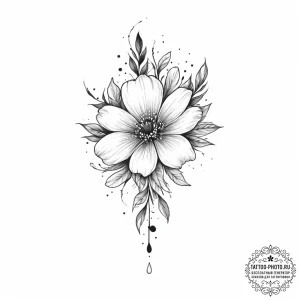 Tattoo sketch a single, falling tear transfor... - эскиз тату (№1754437192_0, 05.08.2025 23:39) — tattoo-photo.ru