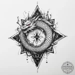 звезду — блэкворк, минимализм — эскиз тату (№1754443566_0, 06.08.2025 01:26) — tattoo-photo.ru
