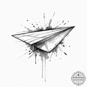 Tattoo design a classic paper airplane., tatt... - эскиз тату (№1754506927_0, 06.08.2025 19:02) — tattoo-photo.ru