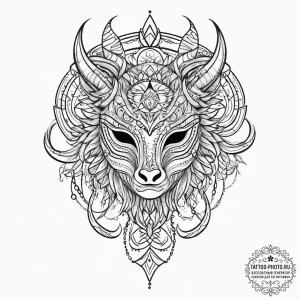 Tattoo design a blackwork tattoo of the zodia... - эскиз тату (№1754508783_0, 06.08.2025 19:33) — tattoo-photo.ru